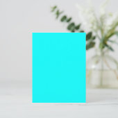Neon light blue 00ffff briefkaart (Staand voorkant)