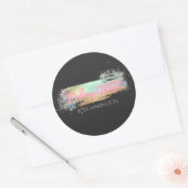 Neon Light Holographic Glitter Makeup Artist Busin Ronde Sticker (Envelop)