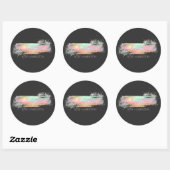 Neon Light Holographic Glitter Makeup Artist Busin Ronde Sticker (Vel)
