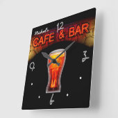 Neon Light Mancave Home Persoonlijke streepjesklok Vierkante Klok (Hoek)