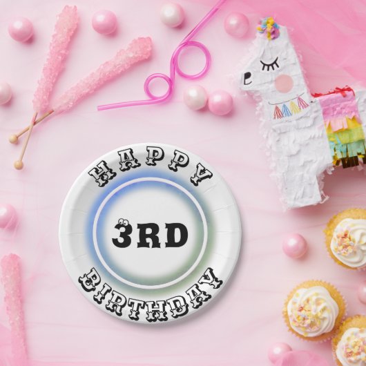 Neon Light Ring Birthday Paper Bord (Feest)