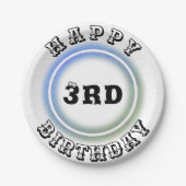 Neon Light Ring Birthday Paper Bord (Voorkant)