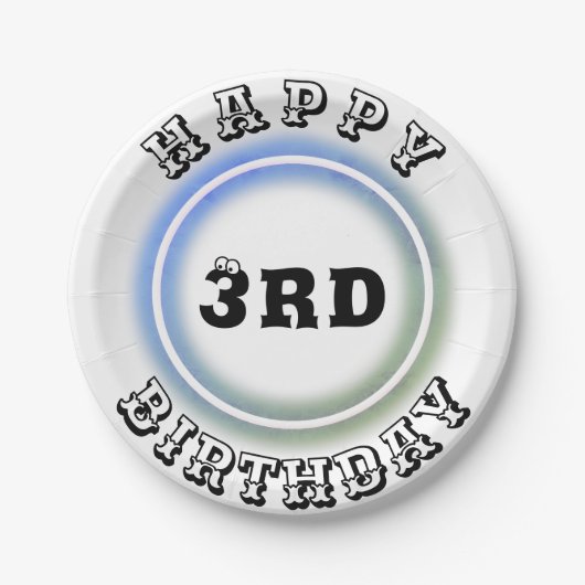 Neon Light Ring Birthday Paper Bord (Voorkant)