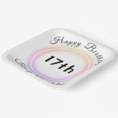 Neon Light Ring Birthday Paper Bord (Gebogen)