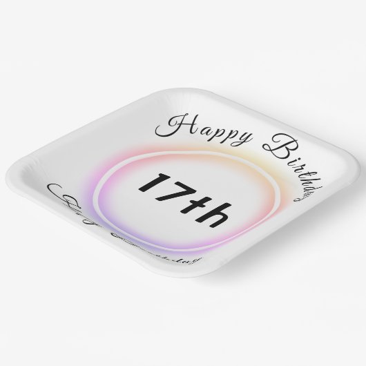 Neon Light Ring Birthday Paper Bord (Gebogen)
