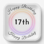 Neon Light Ring Birthday Paper Bord (Voorkant)