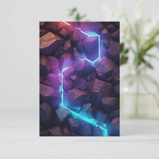 Neon Light Rocks Kaart (Staand voorkant)