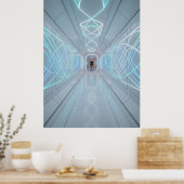 Neon Light Tech Corridor Poster (Keuken)