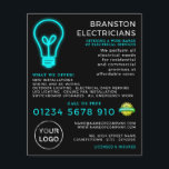 Neon Lightbulb, elektricien Adverteren Flyer<br><div class="desc">Neon Lightbulb,  elektricien Adverteren brochures door de Visitekaartje winkel.</div>
