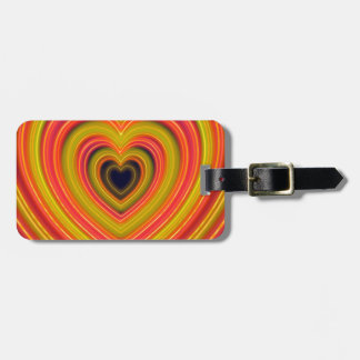 Neon Lighting Heart Design Bagagelabel