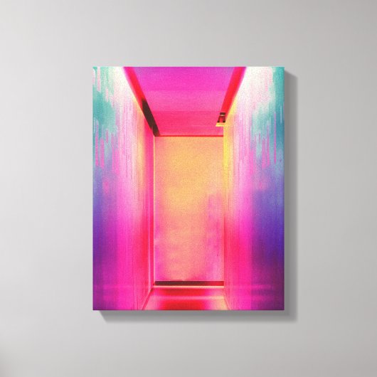 Neon Lighting Hot Pink fotografie Heldere kleuren Canvas Afdruk (Voorkant)