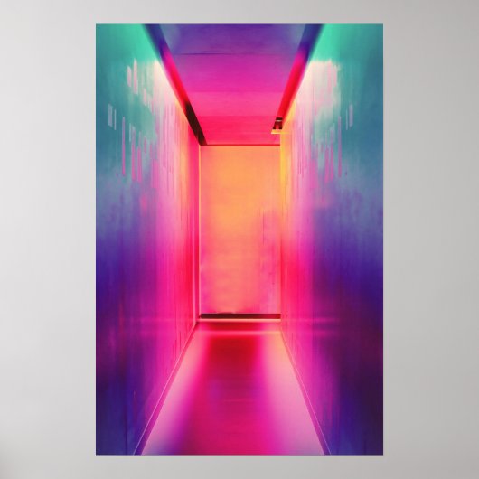 Neon Lighting Hot Pink fotografie Heldere kleuren Poster (Voorkant)