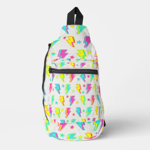 Neon Lightning Star Y2K Patroon Sling Bag