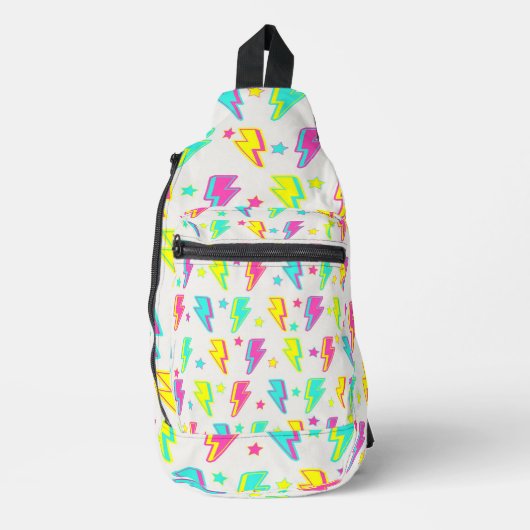 Neon Lightning Star Y2K Patroon Sling Bag (Voorkant)