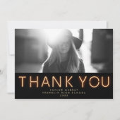 Neon Lights Afstuderen Foto Bedankkaart (Voorkant)