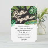 Neon Lights | Betere samenwerking | Tropisch huwel Kaart (Staand voorkant)