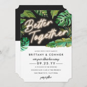 Neon Lights | Betere samenwerking | Tropisch huwel Kaart (Voorkant / Achterkant)