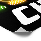 Neon Lights Chess Piecss King Poster (Hoek)