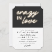 Neon Lights | Crazy in Love | Moderne bruiloft Kaart (Voorkant)