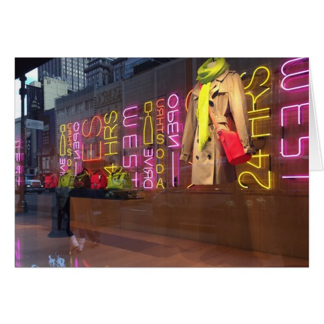 Neon Lights Department Store Window New York NYC (Voorkant Horizontaal)