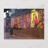 Neon Lights Department Store Window New York NYC Briefkaart (Voorkant)