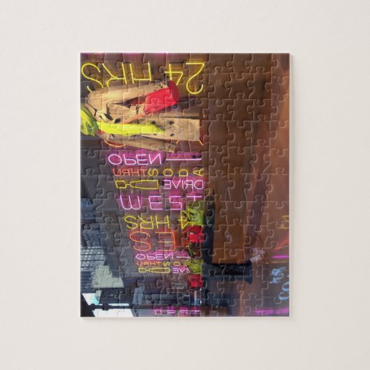 Neon Lights Department Store Window New York NYC Legpuzzel (Verticaal)