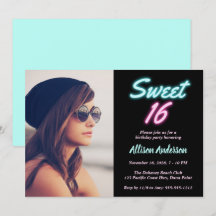Neon Lights Foto Sweet 16 Birthday Party