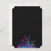Neon Lights Fotouitnodiging Kaart (Achterkant)