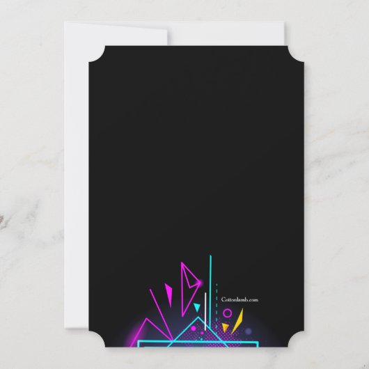 Neon Lights Fotouitnodiging Kaart (Achterkant)
