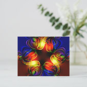 Neon Lights Fractal Briefkaart (Staand voorkant)