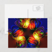 Neon Lights Fractal Briefkaart (Voorkant / Achterkant)