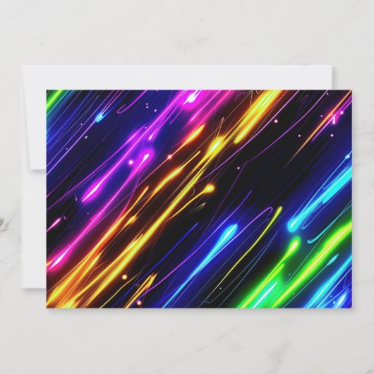 Neon Lights Gloeiende Leuke Eenhoorn Verjaardag Kaart (Achterkant)