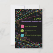 Neon Lights Glow in de donkere RSVP-reactiekaart Kaart (Voorkant)
