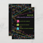 Neon Lights Glow in de donkere RSVP-reactiekaart Kaart (Voorkant / Achterkant)