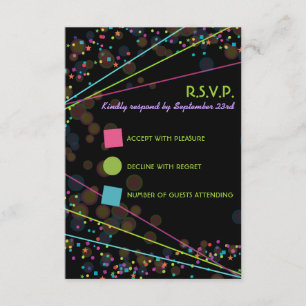 Neon Lights Glow in de donkere RSVP-reactiekaart Kaart