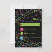 Neon Lights Glow in de donkere RSVP-reactiekaart RSVP Kaartje (Voorkant)