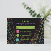 Neon Lights Glow in de donkere RSVP-reactiekaart RSVP Kaartje (Staand voorkant)