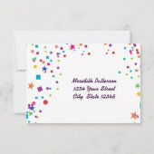 Neon Lights Glow in de donkere RSVP-reactiekaart RSVP Kaartje (Achterkant)