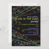 Neon Lights Glow in the Dark Party Invitation Kaart (Voorkant)