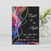 Neon Lights High School Prom Party Kaart (Staand voorkant)