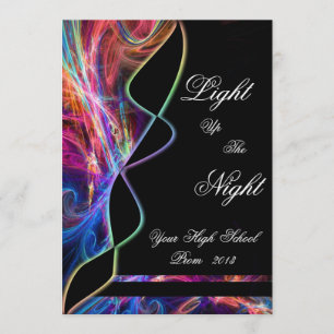 Neon Lights High School Prom Party Kaart