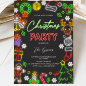 Neon Lights Kerstfeest Kaart