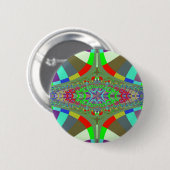 Neon Lights Ladder Fractal Ronde Button 5,7 Cm (Voorkant /achterkant)