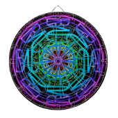 Neon Lights Mandala Design Dartbord (Voorkant)