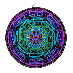 Neon Lights Mandala Design Dartbord