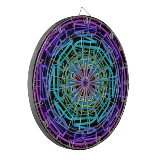 Neon Lights Mandala Design Dartbord (Voorkant Links)