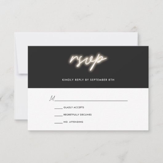 Neon Lights | Modern Wedding RSVP (Voorkant)