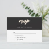 Neon Lights | Modern Wedding RSVP Kaartje (Staand voorkant)