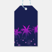 Neon Lights Palm Beach Nacht Party Verjaardag Cadeaulabel (Achterkant)