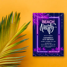 Neon Lights Palm Beach Nacht Party Verjaardag
